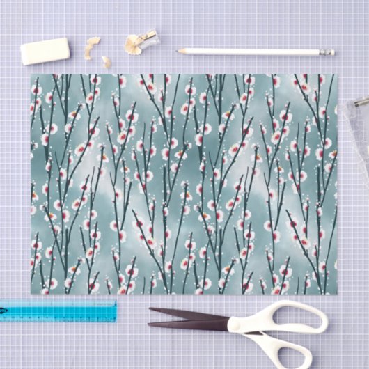 Spring Plum Blossom Floral Pattern Tissuepapier (Craft)