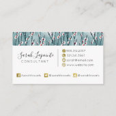 Spring Plum Blossom Floral Pattern Visitekaartje (Achterkant)