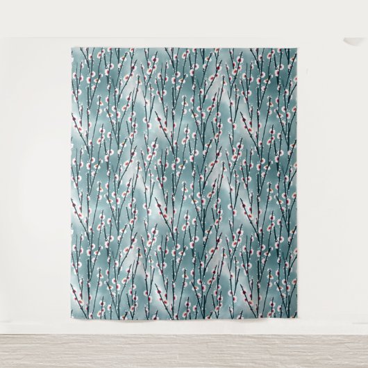 Spring Plum Blossom Floral Pattern Wandkleed (Voorkant)