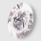 Spring Plum Blossom Tree Elegant Natuur Foto Grote Klok (Hoek)