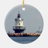 Spring Point Light en Portland Head Light Keramisch Ornament (Achterkant)
