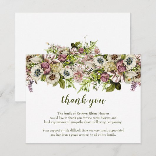 Spring Poppies Bedankt voor je sympathiekaart (Voorkant / Achterkant)