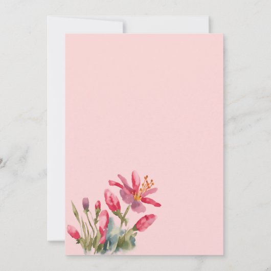 Spring Poppies Blackboard bruiloft uitnodiging (Achterkant)