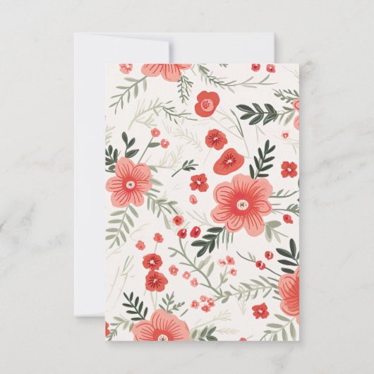 Spring Poppies Blackboard Wedding Response Kaart (Achterkant)