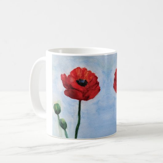 Spring Poppy Flower Classic Mok (Voorkant links)