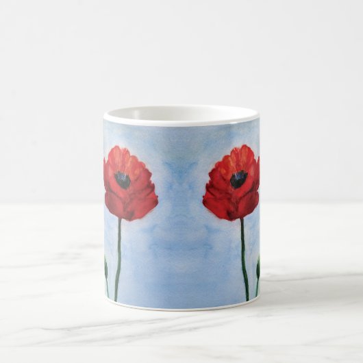 Spring Poppy Flower Classic Mok (Center)