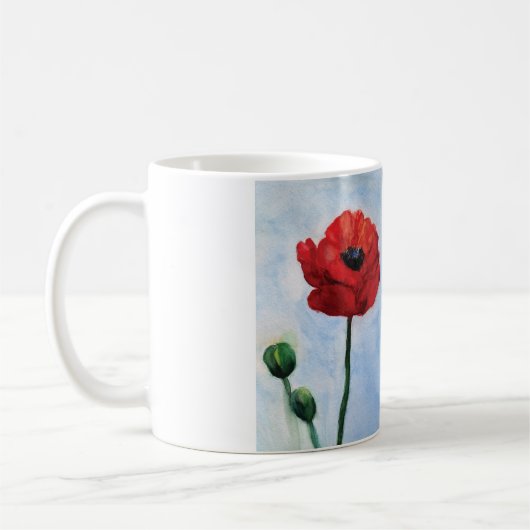 Spring Poppy Flower Classic Mok (Links)