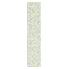 Spring Primrose & Sage Watercolor Table Runner Korte Tafelloper
