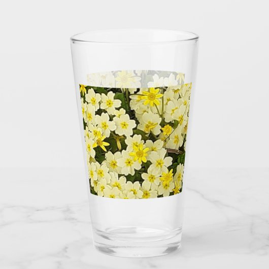 Spring Primroses Glass Tumbler (Voorkant)