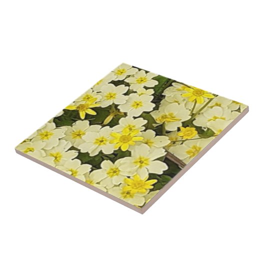 Spring Primroses keramische tegels Tegeltje (Zijkant)