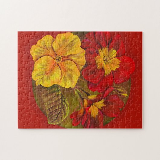 Spring Primroses kunst schilderij legpuzzel (Horizontaal)