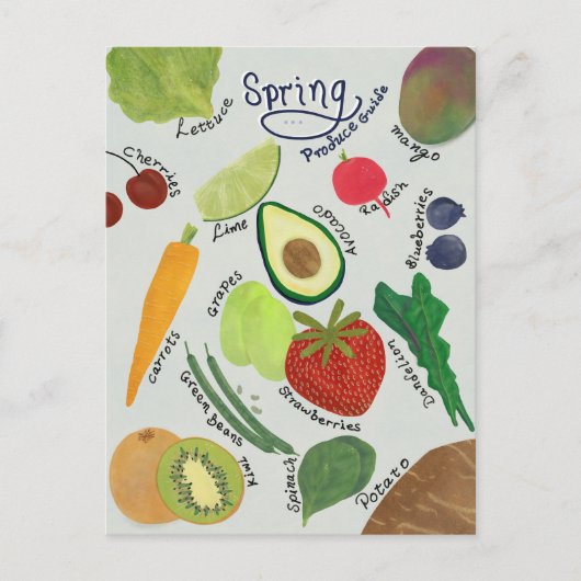 Spring Produce Guide  Briefkaart (Voorkant)