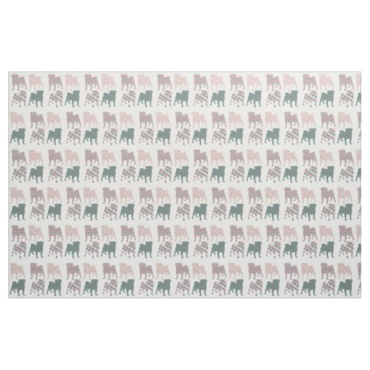 Spring Pugs - Silhouette Stof (Yard (91,4 cm))