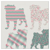 Spring Pugs - Silhouette Stof (Close Up)