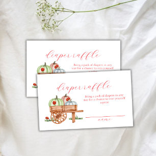 Spring Pumpkin Labybug Luier Raffle Baby shower Informatiekaartje