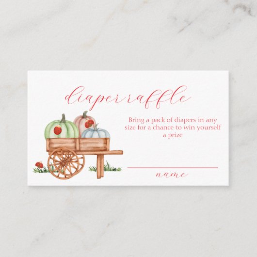 Spring Pumpkin Labybug Luier Raffle Baby shower Informatiekaartje (Voorkant)