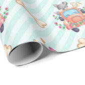 Spring Puppy Love Patroon Cadeaupapier (Rol Hoek)