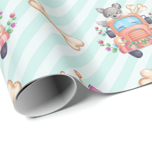 Spring Puppy Love Patroon Cadeaupapier (Rol Hoek)