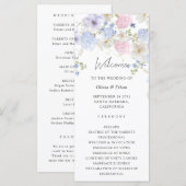 Spring Purple And Pink Wildflowers Wedding Program (Voorkant / Achterkant)