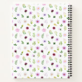 Spring Purple Floral Baby Birth Stats Notitieboek (Achterkant)