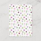 Spring Purple Floral Baby Shower Book Request Informatiekaartje (Achterkant)