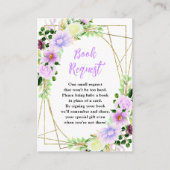 Spring Purple Floral Baby Shower Book Request Informatiekaartje (Voorkant)