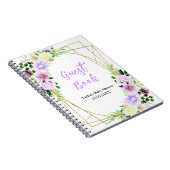 Spring Purple Floral Baby Shower Guest Book Notitieboek (Rechterzijde)