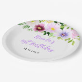Spring Purple Floral Birthday Papieren Bordje (Gekanteld)