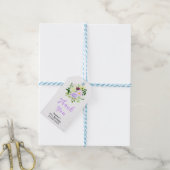 Spring Purple Floral Birthday Party Thank You Cadeaulabel (Met Touw)