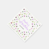 Spring Purple Floral Birthday Servet (Hoek)