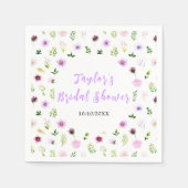 Spring Purple Floral Bridal Shower Servet (Voorkant)