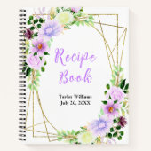 Spring Purple Floral Recipe Book Notitieboek (Voorkant)