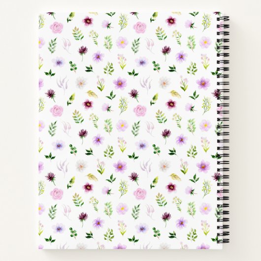 Spring Purple Floral Recipe Book Notitieboek (Achterkant)