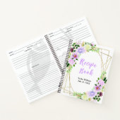 Spring Purple Floral Recipe Book Notitieboek (Binnen)