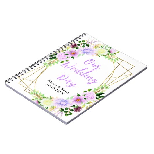 Spring Purple Floral Wedding Planner Notitieboek (Linkerzijde)