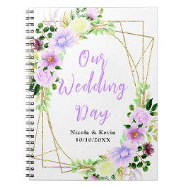 Spring Purple Floral Wedding Planner Notitieboek