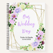 Spring Purple Floral Wedding Planner Notitieboek (Voorkant)