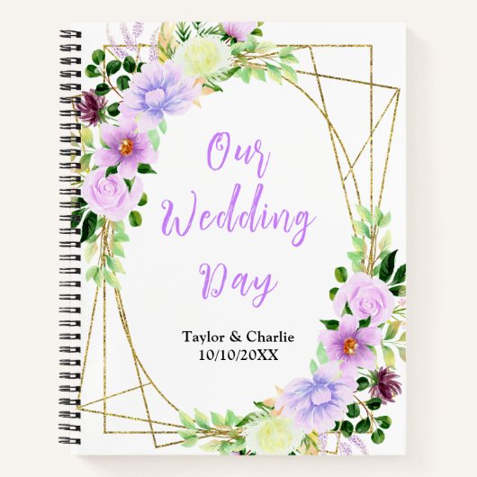 Spring Purple Floral Wedding Planner Notitieboek (Voorkant)