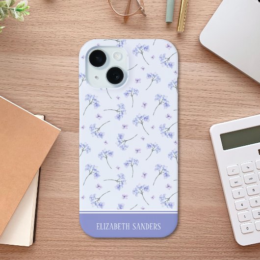 Spring Purple Flowers Pattern Case-Mate iPhone Case