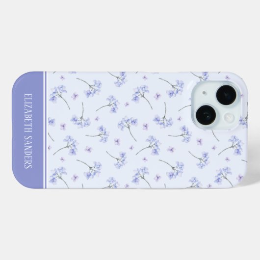 Spring Purple Flowers Pattern Case-Mate iPhone Case (Achterkant (horizontaal))
