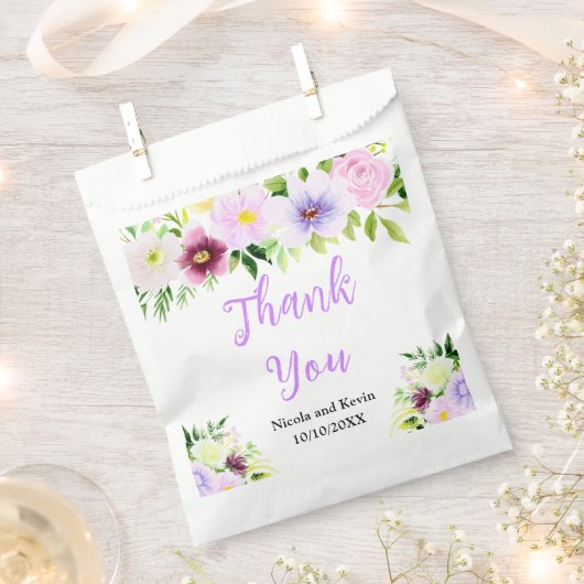 Spring Purple Flowers with Foliage Bedankzakje (Geknipt)