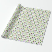 Spring Purple Flowers with Foliage Cadeaupapier (Uitgerold)