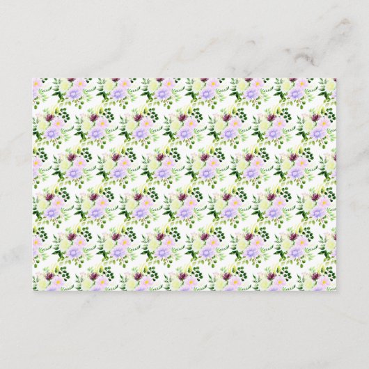 Spring Purple Flowers with Foliage Informatiekaartje (Achterkant)