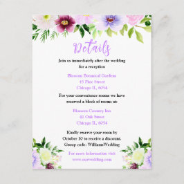 Spring Purple Flowers with Foliage Informatiekaartje