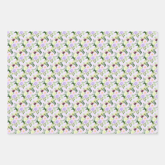 Spring Purple Flowers with Foliage Inpakpapier Vel (Voorkant 2)