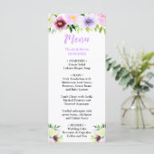 Spring Purple Flowers with Foliage Menu (Staand voorkant)