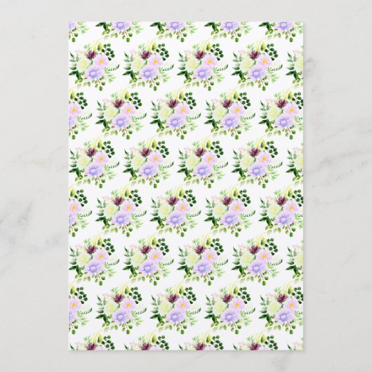 Spring Purple Flowers with Foliage Menu (Achterkant)