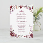 Spring Purple-Toned Botanical Branches Tiara XVs Kaart (Staand voorkant)