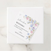 Spring Purple Wildflowers Welcome To Our Wedding Bedankjes Labels (In situ)
