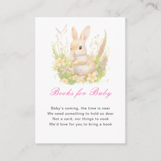 Spring Rabbit Baby shower Informatiekaartje (Voorkant)